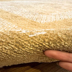 Alfa Rich 4x6 Amber Gold Washable Area Rugs for Living Room Bedroom Kitchen Cotton Pet Friendly Rug