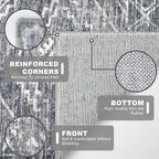 KILOCOCO Hallway Runner Rug 2'x8' Runners for Hallways Washable Runner Rug Non Slip Rubber Backed Low-Pile Runners for Bedroom Kitchen Living Room Laundry Room Boho Rugs, Grey