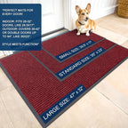 OLANLY Front Door Mat Indoor Outdoor Entrance, Waterproof Heavy Duty Doormat, Fade Resistant, Low Profile, Easy Clean Patio Porch Welcome Floor Mats for Entry, 47x30, Wine Red