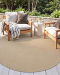DEXI Round Jute Rug Natural Fiber 4x4, Braided Woven Area Rugs No Shed, Soft Neutral Rustic Carpet Mat for Indoor Outdoor Patio Dining Living Room Bedroom Farmhouse, 4ft, Beige