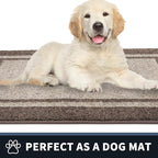 PURRUGS Dirt Trapping Door Mat 32" x 48", Non-Slip/Skid Machine Washable Entryway Rug, Shoes Scraper, Area Rug, Super Absorbent Welcome Mat for Muddy Wet Shoes and Paws, Beige & Grayish Brown