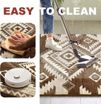 YHSF South West Native American Rug Ritz – Native Tribal American Indian Inspired Rug - Living Room, Bedroom, Hallway, Entryway & High-Traffic Area Rugs - Washable - Soft - Espresso, 2 Feet x 7 Feet