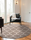 Rugs.com Lattice Collection Rug – 12 Ft Round Light Brown Medium-Pile Rug Perfect for Kitchens, Dining Rooms
