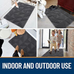 OLANLY Door Mats Indoor, Non-Slip, Absorbent, Dirt Resist, Entrance Washable Mat, Low-Profile Inside Entry Doormat for Entryway (36x24 inches, Dark Grey)