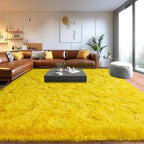Area Rugs for Living Room, Soft Shaggy Carpets for Living Room, Fuzzy Rugs for Kids' Room, Perfect Decor for Modern Home Yellow 4x6 Feet