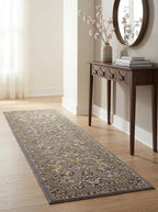 Rugs.com Yasmin Collection Rug – 16 Ft Runner Gray Medium Rug Perfect for Hallways, Entryways