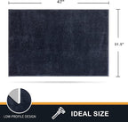PURRUGS Dirt Trapping Door Mat 31.5" x 47", Non-Slip Machine Washable Entry Rug, Shoe Scraper, Dog Doormat, Super Absorbent Welcome Mat for Front & Back Door, Muddy Shoes & Paws, Navy Blue