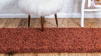 Unique Loom Solid Shag Collection Area Rug (2' 6" x 16' 5" Runner, Terracotta)
