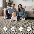 Hallway Runner Rug 2x8, Washable Kitchen Runners Non Slip, Ultra Thin Entryway Floor Mat Fit Under Door, Soft Low Pile Cotton Boho Carpet for Laundry Outdoor Bedroom