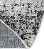 Rugs.com Leipzig Collection Rug – 4 Ft Round Gray Low-Pile Rug Perfect for Kitchens, Dining Rooms