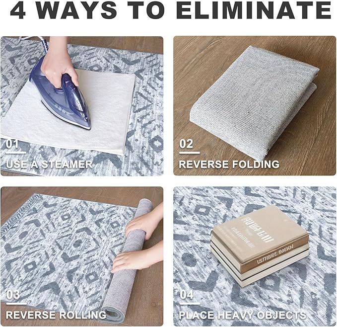 KILOCOCO Hallway Runner Rug 2.6'x14' Washable Printed Moroccan Runner Rugs Non Slip Entryway Rugs Soft Indoor Long Floor Rug for Bedroom Kitchen Living Room Geometric Boho Carpet Runners, Grey White