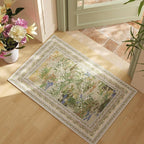 Rugcomf 2x3 Rug Impressionist-Style Vintage Indoor Door Mat Machine Washable Small Area Rug Non-Slip Low Pile Throw Rugs for Entryway Kitchen Front Door Indoor Entrance Entry Kids Room, Beige