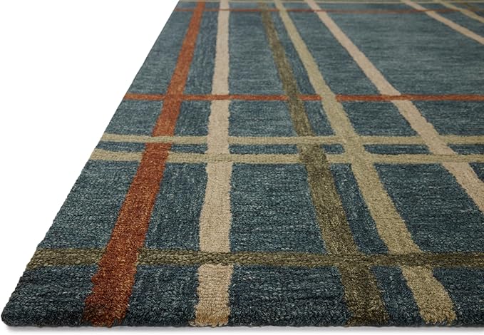 Loloi Magnolia Home by Joanna Gaines Waylon Collection WAY-01 Denim/Multi 2'-6" x 7'-6" Runner Rug