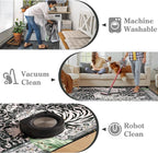 Moynesa Tiger 5x7 Area Rugs, Boho Washable Rugs for Living Room, Vintage Soft Dining Room Rug, Non Slip Ultra Thin Stain Resistant Large Floor Carpet for Office Bedroom, Black