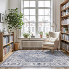 LUMI Washable Area Rug 5x8 for Living Room, Ultra Soft Stain Resistant Carpet with Non Slip Rubber Backing, Non-Shedding Low Pile Rugs for Bedroom, Dining Room, Indoor, Office