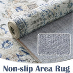 jinchan Kalen Runner Rug 3x7 Washable Area Rug Soft Indoor Floor Cover Thin Retro Distressed Blue Multi Carpet Floral Print Country Boho Non Slip for Bathroom Kitchen Bedroom Living Room