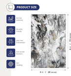 Abani Rugs Regal REG500A - 4' x 6' - Grey/Black Washable