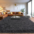 Upgrade Non-Slip Plush Rugs for Living Room, Soft Shaggy Carpets for Living Room, Fuzzy Rugs for Kids' Room, Perfect Decor for Modern Home Charcoal 5x7 Feet