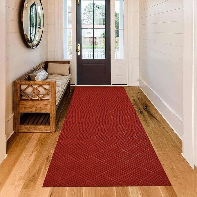 jxgzyy Commercial Christmas Red Carpet Runner, 3'11" x 9'10" Heavy Duty Hallway Runner Rug, Non Slip Area Rugs for Entryway, Outdoor Indoor Kitchen Mat for Living Room Garage Wedding Party Decor