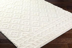 Hauteloom Eivin Living Room, Bedroom Area Rug - Contemporary - Plush Pile - Cream - 18" Sample