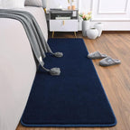 AROGAN Shag Runner Rug for Hallways, 2x6 Feet Washable Rugs with Memory Foam for Bedroom, Entryway Indoor Fluffy Throw Rug for Bedside Living Room Kids Girls Nursery Dorm Room Decor, Navy Blue