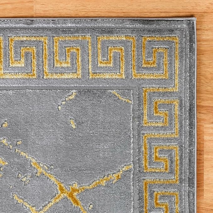 GLORY RUGS Area Rugs Marble 5X7 Grey Gold Carpet Modern Abstract Rug Living Room Dining Bedroom Rug