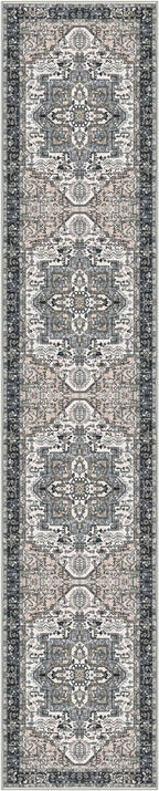 KOZYFLY Long Runners for Hallways 2x10 Ft Washable Kitchen Runner Rug Boho Style Entryway Rug Indoor Printed Faux Wool Stair Runner Carpet for Stairs Bedroom Kitchen Hall, Black/Taupe/Beige