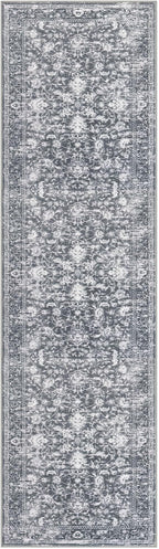 KILOCOCO Hallway Runner 2x8 Rug Runner Printed Vintage Floral Washable Kitchen Runners Non-Slip Rubber Backed Runners for Hallways Laundry Room Distressed Boho Rugs for Entryway Bedroom, Grey