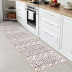 KUTA Moroccan Washable Hallway Runner Rug 2x6 Non-Slip Vintage Brown Cream Boho Runners Kitchen Rugs Ultra Soft Distressed Geometric Floor Carpet for Bedroom Laundry Living Room