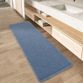 AMOAMI Upgraded Waffle Runner Rug Super Absorbent Non Slip Bath Mats for Bathroom Machine Washable Bathroom Runner Rug with Tassels, Ideal for Hallway Bedroom Laundry Room, 2'x 4'(24" x 48"), Blue