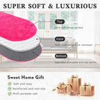 Soft Fluffy Area Rug for Bedroom, Hot Pink Fuzzy Shaggy Oval Throw Rugs for Bedside, Non-Slip Cozy Plush Shag Carpet for Girls Kids Room Nursery Dorm Living Room, 2.6 x 5.3 Feet