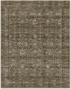 Washable 10x14 Area Rugs for Living Room, Boho Non-Slip Vintage Distress Large Rugs for Bedroom Dining Room Office, 0.3" Neutral Oriental Throw Thin Carpet, Rust/Multi