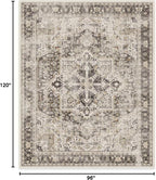 RUGGABLE Washable Vintage Area Rug – Kamran Hazel 8x10, Stain-Resistant, Non-Slip – Large Machine Washable Rugs for Living Room, Bedroom, Hallway, Entryway & Office–with Cushioned Pad