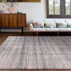 Rugshop Bohemian Stripe Lines Washable Non Slip Area Rug 5' x 7' Brown