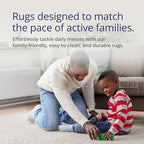 Abani Terra Cream 8' x 10' Area Rug for Living Room, Bedroom - Geometric Lines Pattern - Durable & Easy to Clean