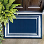 Beverly Rug Non Slip Area Rugs 2x3 Modern Bordered Non Skid Rubber Backing Soft Entryway Rug for Living Dining Room Easy to Clean Non Shedding Kitchen Bedroom Indoor Carpet 2 x 3 Navy