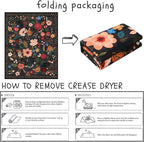 Rugcomf Area Rugs 9x12 Living Room Clearance Washable Boho Rug Non Slip Floral Vintage Low Pile Large Rug for Living Room, Bedroom, Farmhouse, Dining Room, Kids Playroom(Black)
