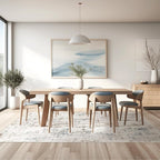 FMFUNCTEX 8x10 Washable Area Rug Brown Blue Neutral Abstract Modern Large Non Slip Carpet for Living Room Bedroom Soft Low Pile Indoor Mat Thin Accent Throw Rug for Dining Room Kitchen Office Nursery