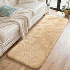 2x6 Solid Fluffy Camel Area Rug – Washable, Durable, Small Bedroom Runner Rug, Non-Slip Shag Rugs for Living Room, Bedroom, Bedside, Dorms, Kids Room, Sofa Coffee Table, Indoor Floor Carpet