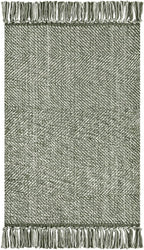 Collive Comfy Area Rug 4' x 6', Olive Green/Cream Woven Cotton Bedroom Rugs, Modern Indoor Accent Rug Floor Carpet with Tassel for Living Room, Nursery Room, Dining Room, Bedside, Office, Patio Decor