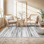 4x6 Rugs for Living Room: Non-Slip Washable Area Rug for Hallway Entryway Kitchen Bedroom - Easy-to-Clean Stain and Water Resistant Carpet - Soft Low-Pile Throw Mat Grey