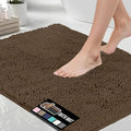 GORILLA GRIP Bath Rug Mat 36x24, Thick Soft Absorbent Chenille, Quick Dry Microfiber Mats, Rubber Backing Washable Shower Floor Rugs, Bathmat Runner, US Designed Bathroom Home Decor Accessories Brown