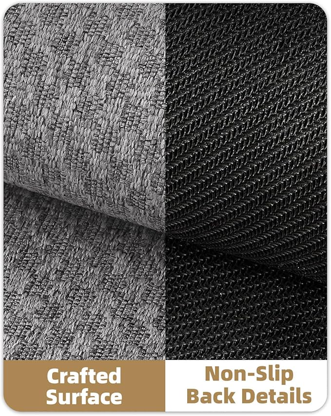 Color&Geometry Large Front Door Mat Indoor Entrance Non Slip Rubber Backed, 32"x48" Indoor Door Mats for Entryway, Dirt Trapper Double Doormat, Washable, Dark Grey (Rolled-up NO Creases)