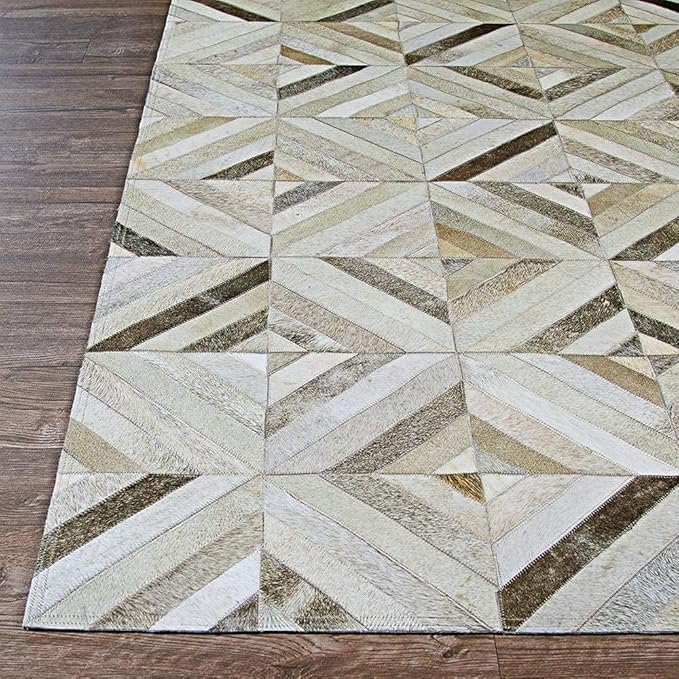 Premium Diamond Patterned Leather Area Rug - 2.5X8 ft - Grey - Luxury Non Slip Floor Accent for Dining Room, Living Room, Entryway, Elegant Collection Indoor Carpet