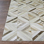 Premium Diamond Patterned Leather Area Rug - 2X3 ft - Grey - Luxury Non Slip Floor Accent for Dining Room, Living Room, Entryway, Elegant Collection Indoor Carpet