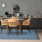 LUXE WEAVERS Modern Farmhouse Blue 6x9 Washable Area Rug, Anti-Slip Diamond Pattern Carpet