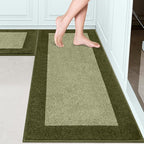 Machine Washable (24" x 36"+ 24" x 60"') Runner Rugs Set of 2, Non Slip Kitchen Mats for Floor, Absorbent Entryway Rug for Kitchen, Bedroom, Hallway, Bathroom, Door (Roll Packing)