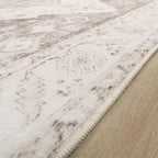 Paco Home Oriental Area Rug with Faded Vintage Look in Beige, Size: 6'7" x 9'2"