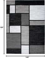 Rugshop Modern Geometric Gray Area Rug, Fade-Resistant Carpet for Large Living Room, Dining Room, or Open Space, 10' x 14'
