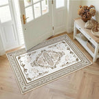 SOULFUL Medium Pile 3x5 Area Rug - Soft Foot Feel Small Entryway Rug - Brown Boho Floral - Washable Non-Slip - Perfect for Living Room Bedroom Foot Kids Room Reading Nook